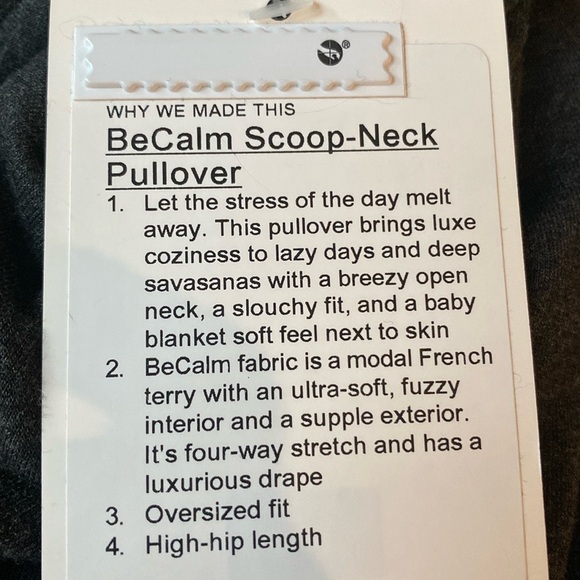 ❤️ Lululemon BeCalm Scoop Neck Pullover Size M NWT - Picture 4 of 7